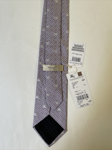 NEW Burberry Taro White Plaid Mans 100% Silk Tie Authentic Italy 3.5" 0350470 - Picture 3 of 4