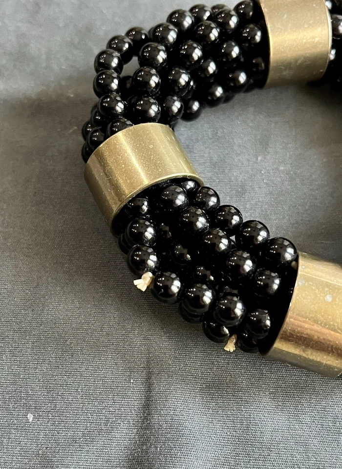 Pulsera elástica con cuentas WHBM White House Black Market negra talla única para la mayoría Foto 4 de 4