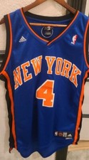 RARE NBA Adidas New York Knicks Nate Robinson Jersey 4 Men's Medium SEWN Blue