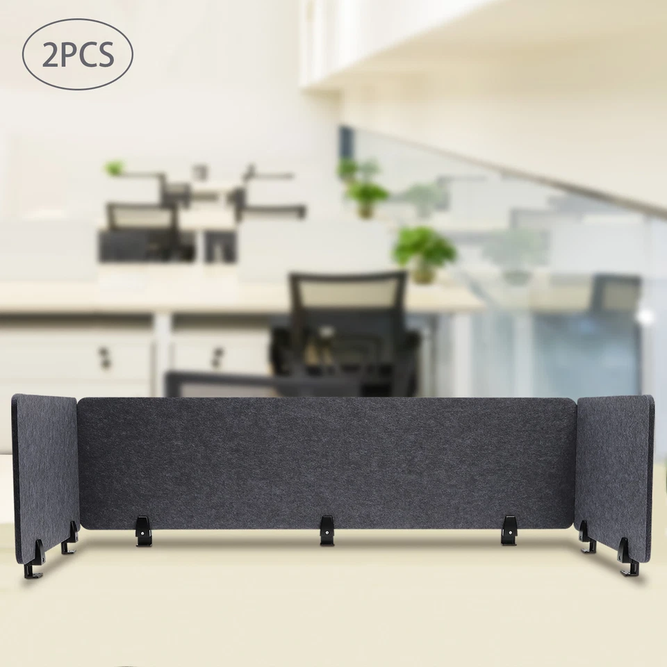 2 Stück Büro Schreibtisch montiert Clamp-On Akustik Trennwand 15 mm Schreibtisch Sichtschutz - Bild 2 von 4