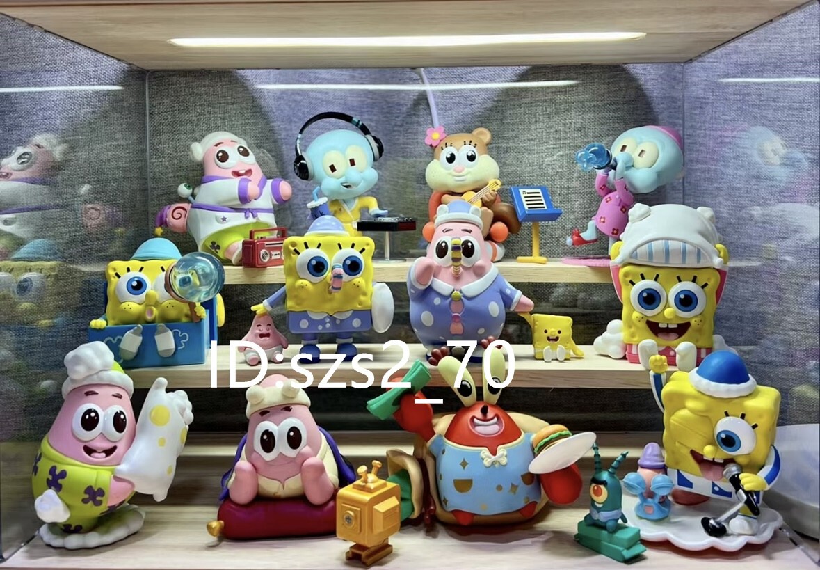 12pcs + 2Secret - Authentic POP MART SpongeBob Pajama Party Mini