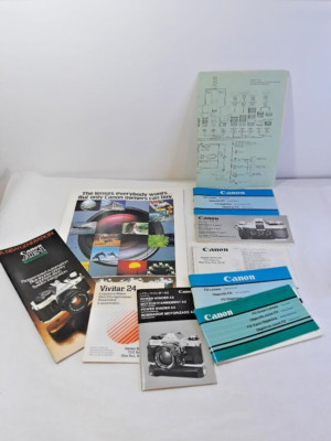 Vintage Lot of Canon Vivitar Camera Manuals & Brochures 10pcs