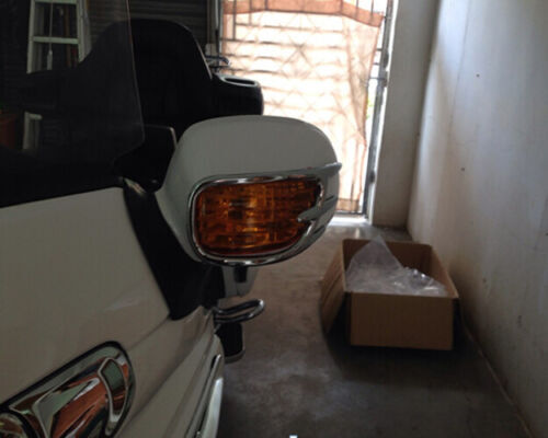 Chrome Fairing Rearview Mirror Back Accent Trim Cover For Honda Goldwing GL1800 - Picture 4 of 5