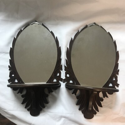 #ad #ad Vintage Mirror Wall Shelf By Scroll Prouducts Co. Rockford ILL. U S A Pair $125.00
