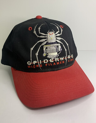 Vintage Spiderwire Spectra 2000 Red & Black Snapback Embroidered Fishing Cap Hat