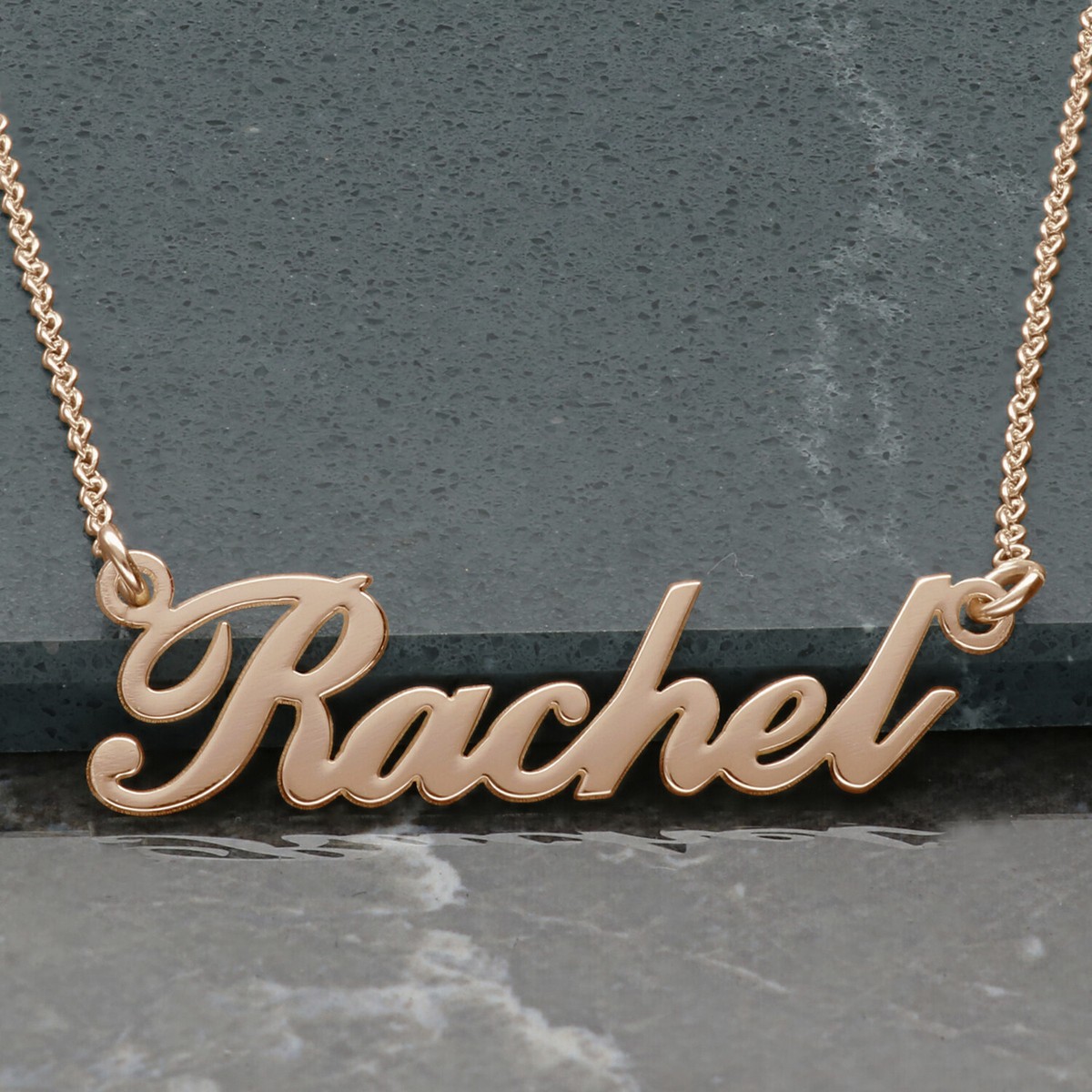 9ct Rose Gold Plated Personalised any Name Necklace on 16 inch