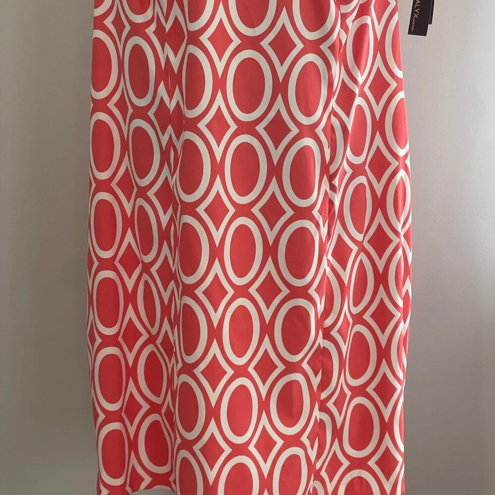 Nuovo Alyx 20W corallo bianco geometrico senza maniche cerniera posteriore con elastico 543