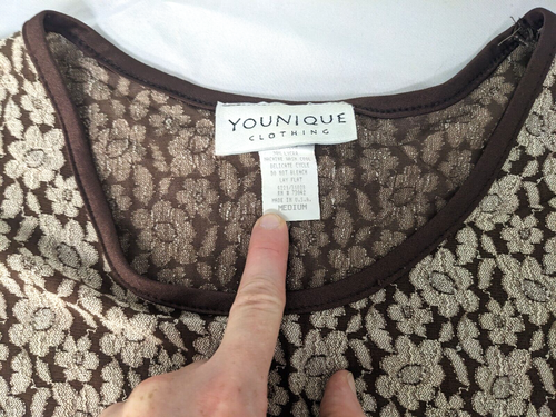 Vintage 70s Style Younique Girls Teen Size Medium Brown Floral Dress - Bild 4 von 5