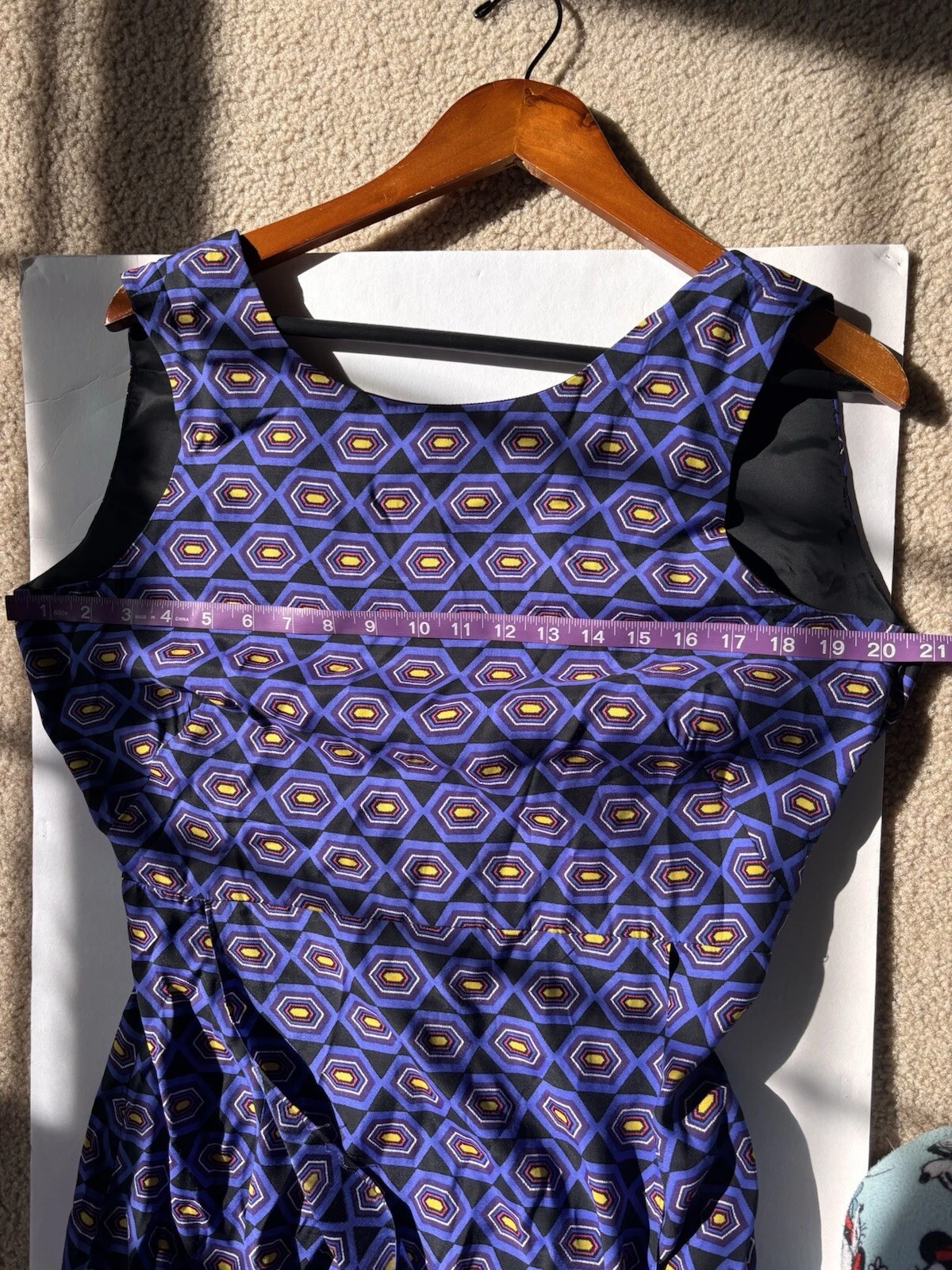 Kate Spade Saturday Let Loose pannello anteriore posteriore geometrico taglia 10 misto seta