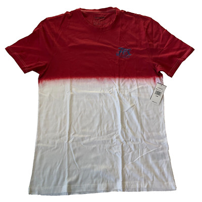 Fox Short Sleeve T Shirt Mens Size L Red White Dipped Racing | eBay