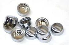 Hex Head Bolt Nut Cover Dome for 3/8" Wrench or Socket Chrome Plastic Set of 10