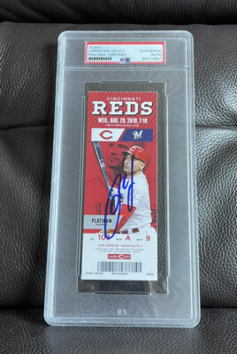 Christian Yelich Signed 2018 CYCLE #1 6For6 Ticket Stub Psa/Dna