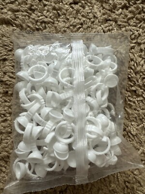 100 Piece Disposable Glue Ring Holder Lash Extensions Tattoo Supplies