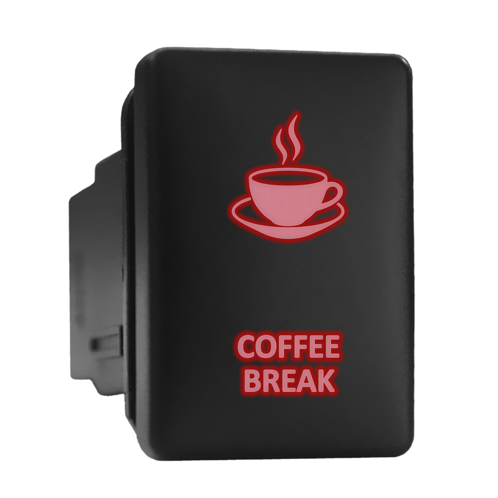 Red Backlit Push-In Switch for Toyota 1.28x0.87 Inch Coffee Break Design
