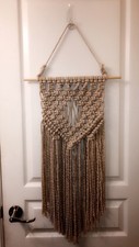 New hand made natural color macrame wall hanging 18x 11 inches 
