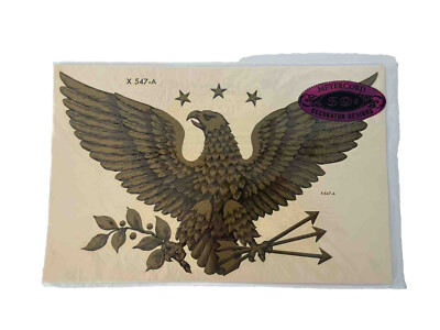 Meyercord Decals Gold Eagle 547-A 13'' x 8'' NEW FACTORY SEALED