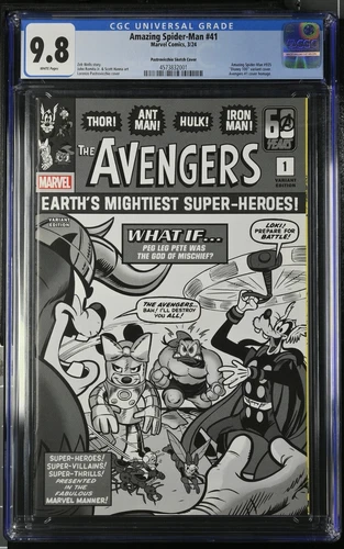 Amazing Spider Man 41 CGC 9.8 Pastrovicchio Sketch Variant Avengers 1 Cvr Homage
