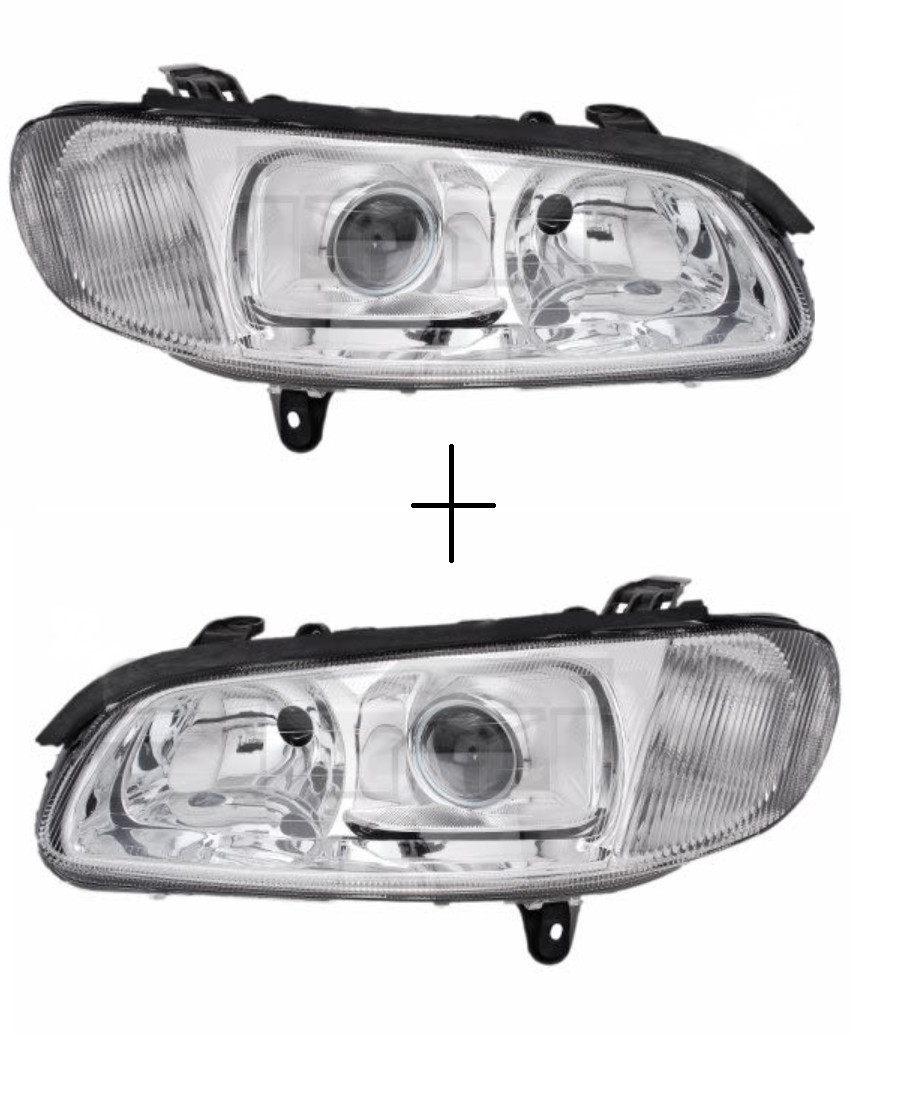 Phare avant anti contre-visite pour Opel Omega B feux électriques chrome pack x2