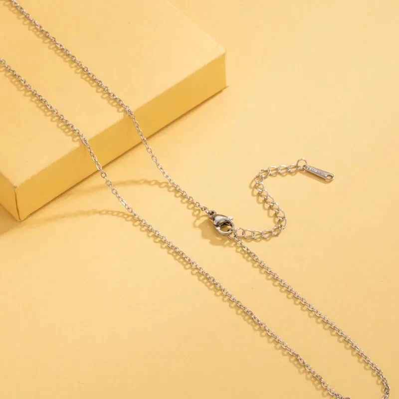 Edelstahl Halskette Herren Damen Weißgold 18 K vergoldete Halskette - Bild 1 von 1
