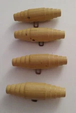 Vintage Wood Toggle Sewing Buttons, Lot of 4- 1 3/4"