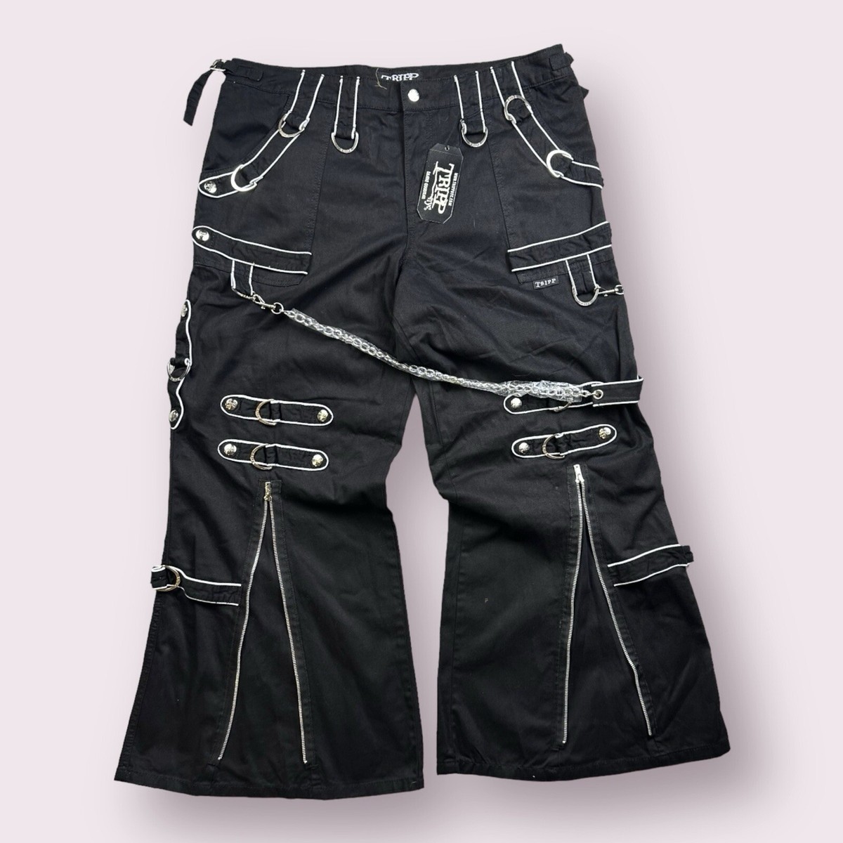 Women's Tripp NYC Curve Band Dark Street Pants Goth Rave Size 16