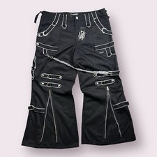 Women  s Tripp NYC Curve Band Dark Street Pants Goth Rave Size 16 NWT Baggy Alt