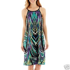nicole by Nicole Miller Sleeveless Pleated Halter Dress Size M New 