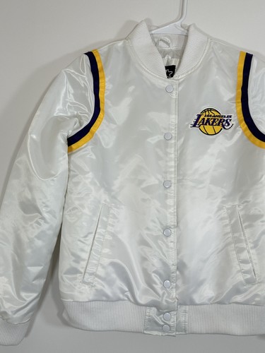 NBA Los Angeles Lakers Lightweight Starter Jacket Women’s Size Large White READ! - Picture 8 of 21