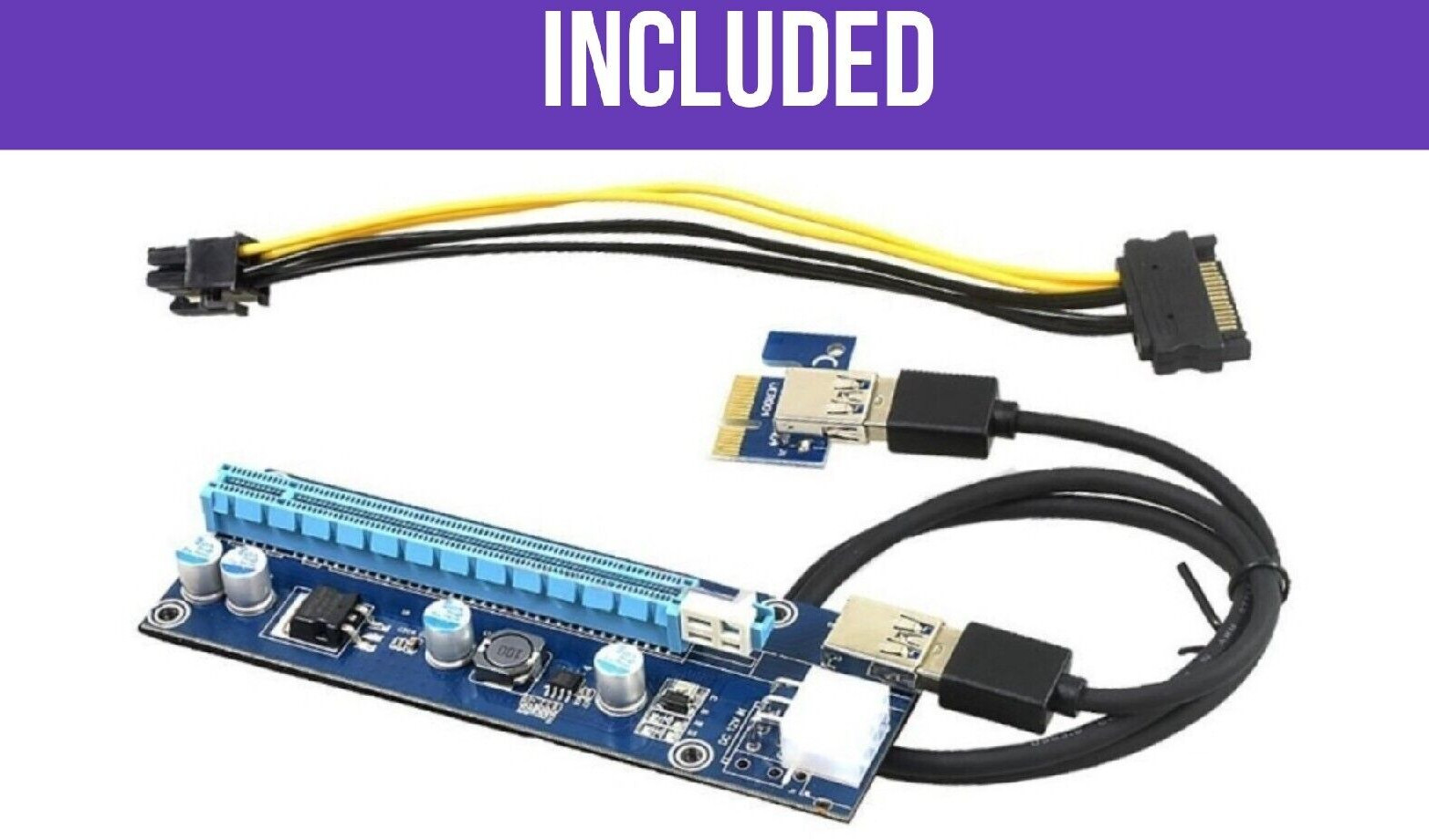 Ver006C Mining Dedicated PCIe Riser Card Adapter Cryptocurrency 1X-16X