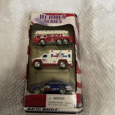 "MATCHBOX" HEROES SERIES 3-PACK FIRE ENGINE AMBULANCE POLICE CAR Mattel Wheels