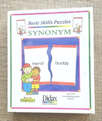 Didax Ed Resources Basic Skills Puzzle Synonyms Grammar 60pc