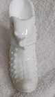 White Milk Glass Cat Head Hobnail Boot Figure 6 In Cottage Core Vintage