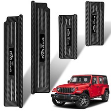 DWKJMYCP 4PCS Door Sill Guards for Jeep Wrangler 2018-2025 2026 JL JLU