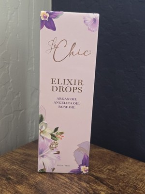 Le Chic Elixir Drops Hair Oil Argan Keratin Biotin Paraben-Free Rose 3.3oz