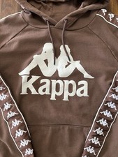 Kappa Logo Hoodie Brown Pullover Sweatshirt Activewear Sportswear Medium