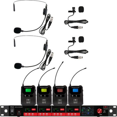 Galaxy Audio CSL4-SSVVM 4 Ch Digital UHF Diversity Wireless Microphone System