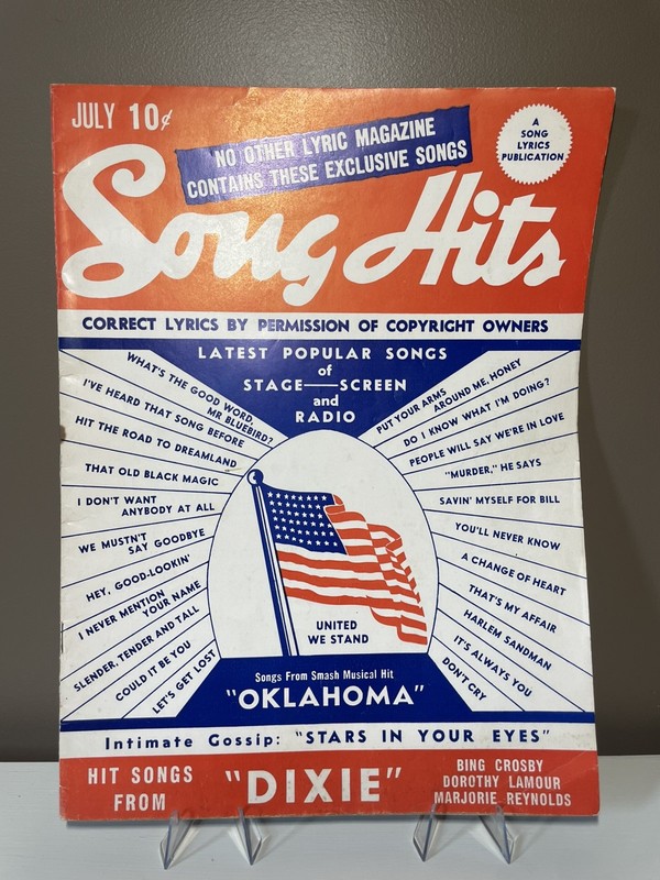 SONG HITS Magazine Vol. 7 No. 2 July 1943 - 10 Cents Classic Music Flag WW2
