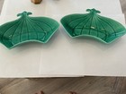 S/2 Vtg MCM California D :102 USA Trinket Pottery Dish Turquoise/ Teal — photo 2