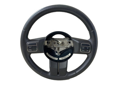 14 Jeep Compass Steering Wheel with Cruise Control Black Leather OEM 1QJB71DFAI