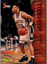 1995-96 Classic 5 Sport #S27 Signed Silver Foil Autograph Card Donny Marshall