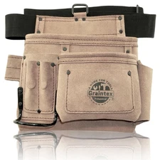 5 Pocket Suede Leather Tool Belt/Bag, Multipurpose Leather Tool Belt for Wome...