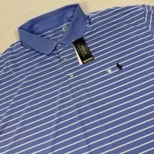 NWT Polo Ralph Lauren Men  s 5XB Blue Striped Performance Polo Short Sleeve