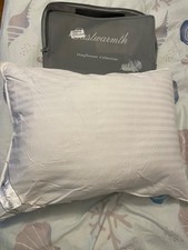 Goose Down Feather Bed Pillow - 100 Cotton 20x26 Standard Stripe White