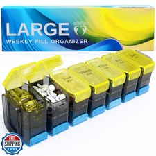 Extra Large Pill Organizer 2 Times a Day   XL Pill Box 7 Day with