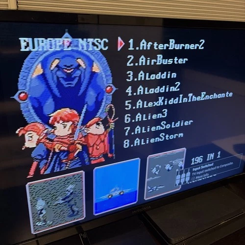 Retrotech 196 in 1 Multi Game Cartridge for Sega Genesis Console - Black