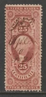 Scott # R44d, Used, F, 25¢ Certificate, Silk Paper, Manuscript Cancel