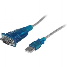 StarTech.com 17in 43cm 1-Port USB to RS232 DB9 Serial Adapter Cable, USB to...
