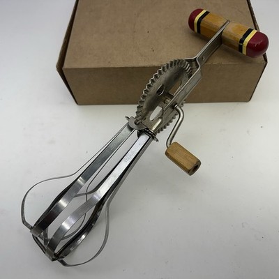 Vntg Ekco Best Stainless Steel Egg Beater Hand Crank Mixer Nice&Clean-Works!!