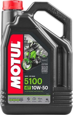 Motul 5100 10W-50 4T Ester Synthetic Blend Motorcycle Oil   1 Gallon (4L), JASO