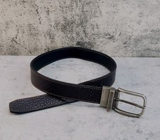 Boys Leather Belt Sz XS-S 4-7 Brown Textured w Silver Buckle